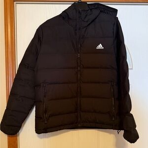 Adidas Men's Black Hooded Puffer Jacket